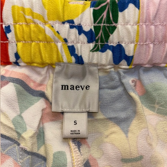 ANTHROPOLOGIE Maeve Straight-Leg Pull-On
Silk Pants Multicolor Pink yellow Sz S - Picture 8 of 13